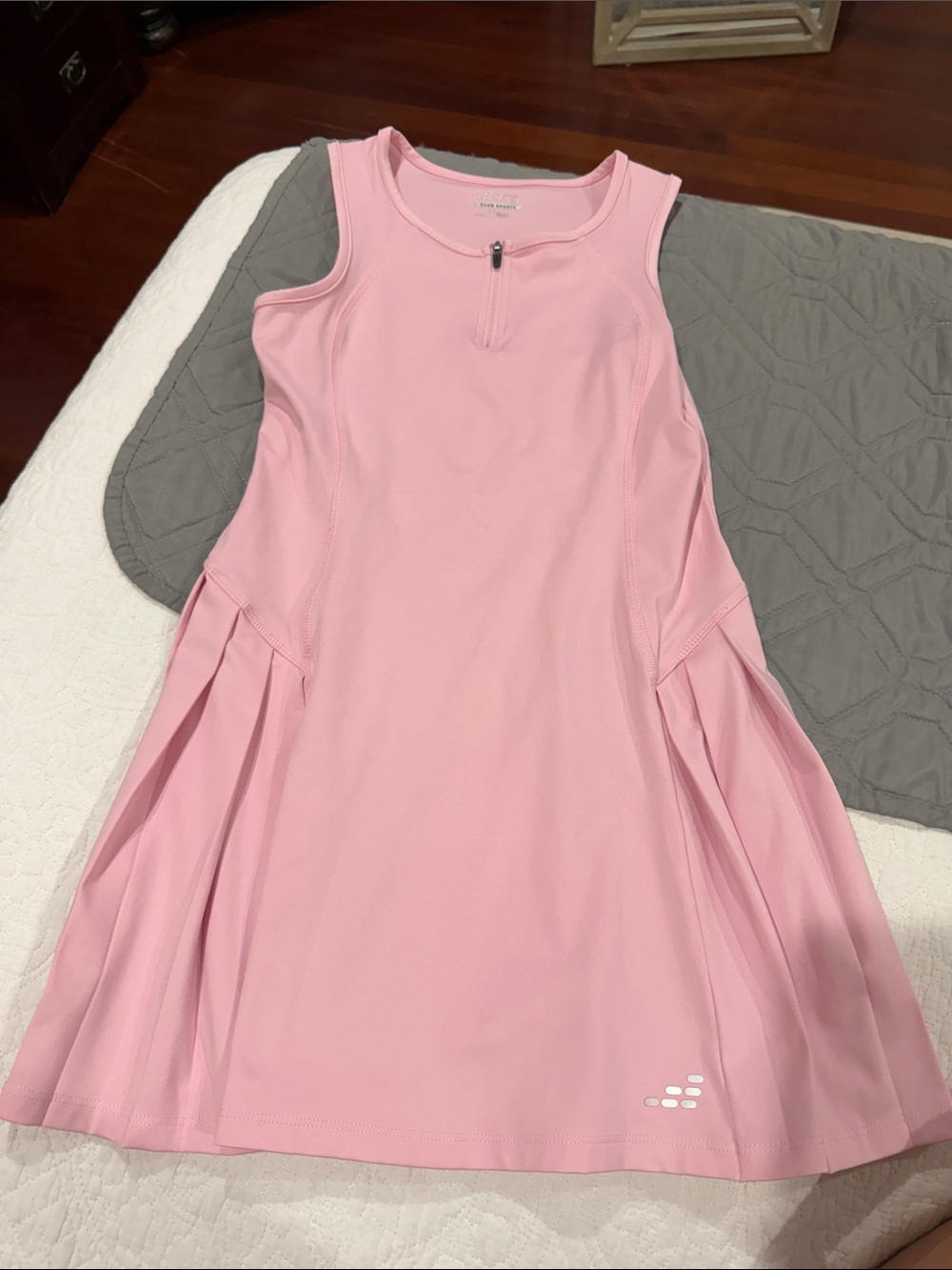 bcg Pink Sleeveless Athletic Tennis Dress with Pleated Skirt